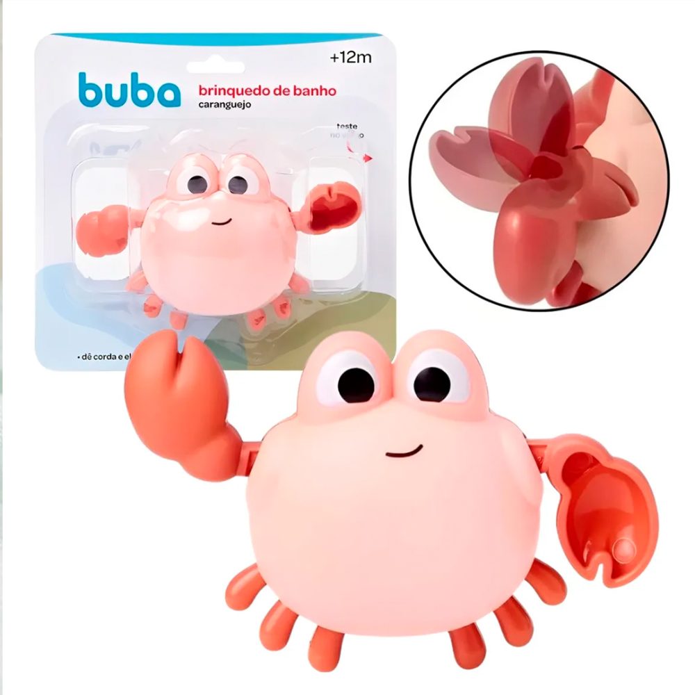 Brinquedo De Banho Caranguejo Salmão Da Buba