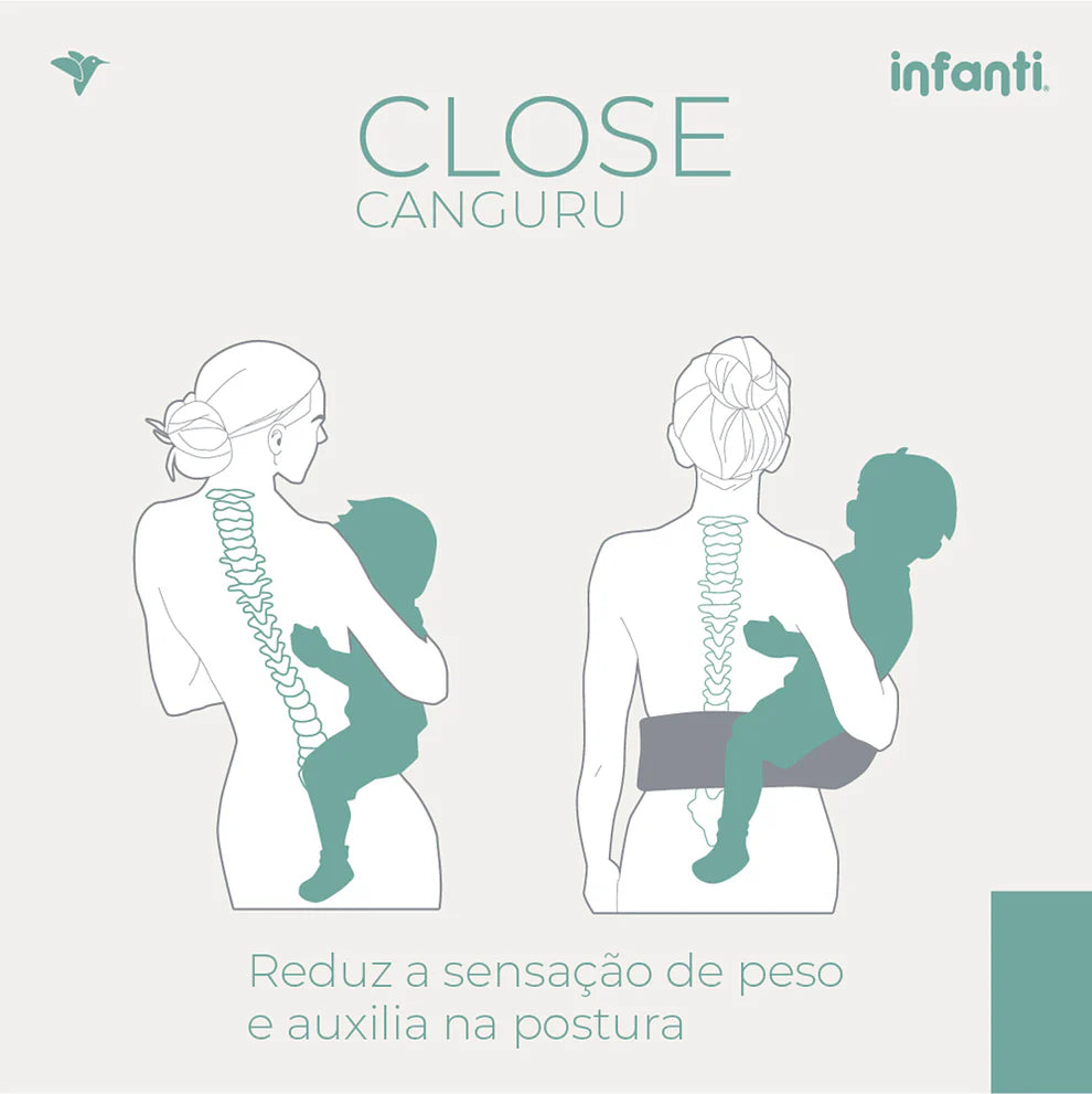 Canguru Close 5 em 1 Infanti Ergonômico com Banquinho