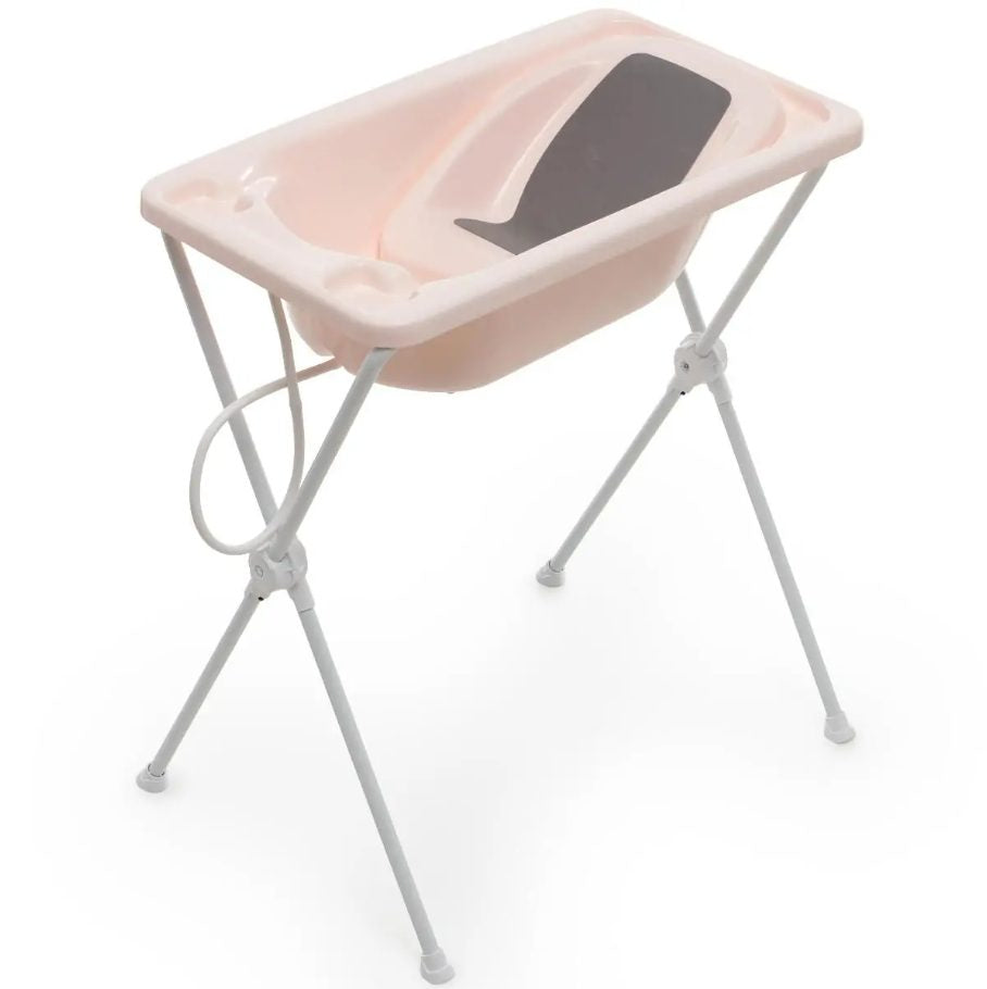 Banheira Bebê Plástica Com Suporte Rose - Galzerano