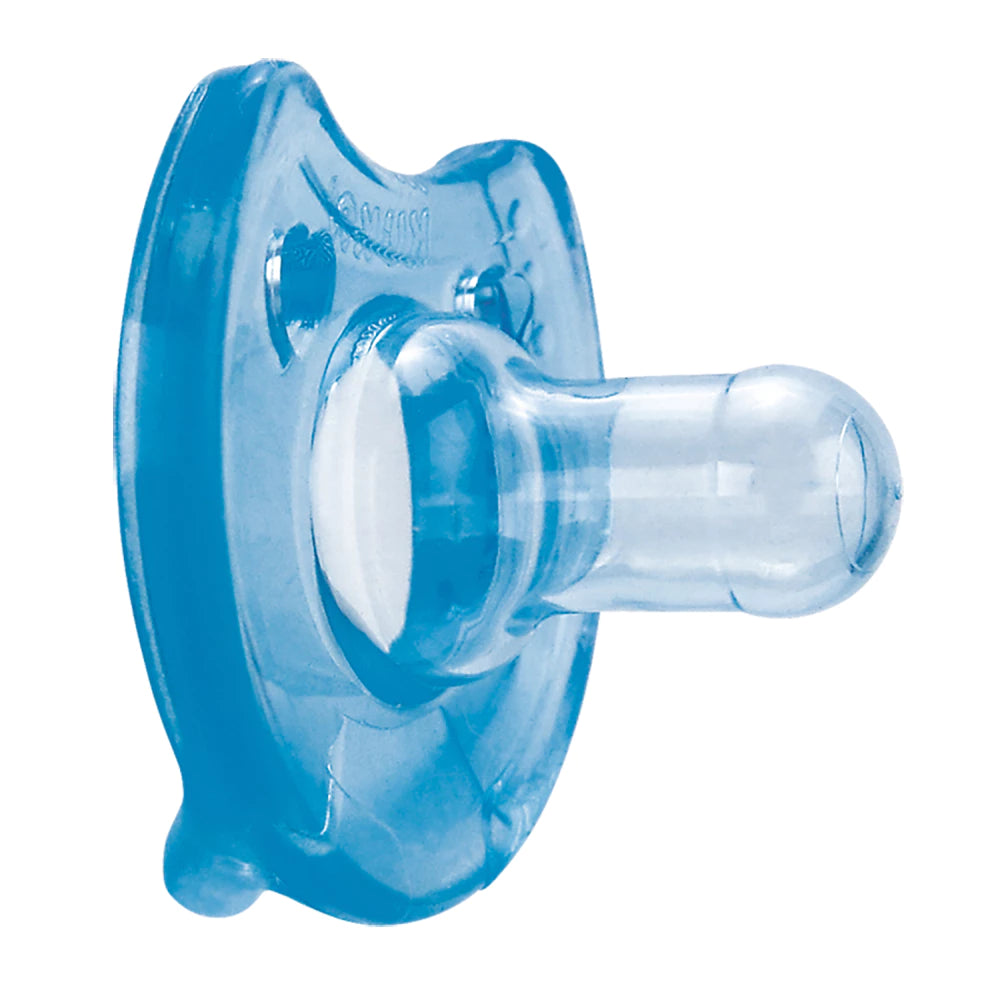 Chupeta Kuka De Silicone Soft Confort Bico Reto Azul