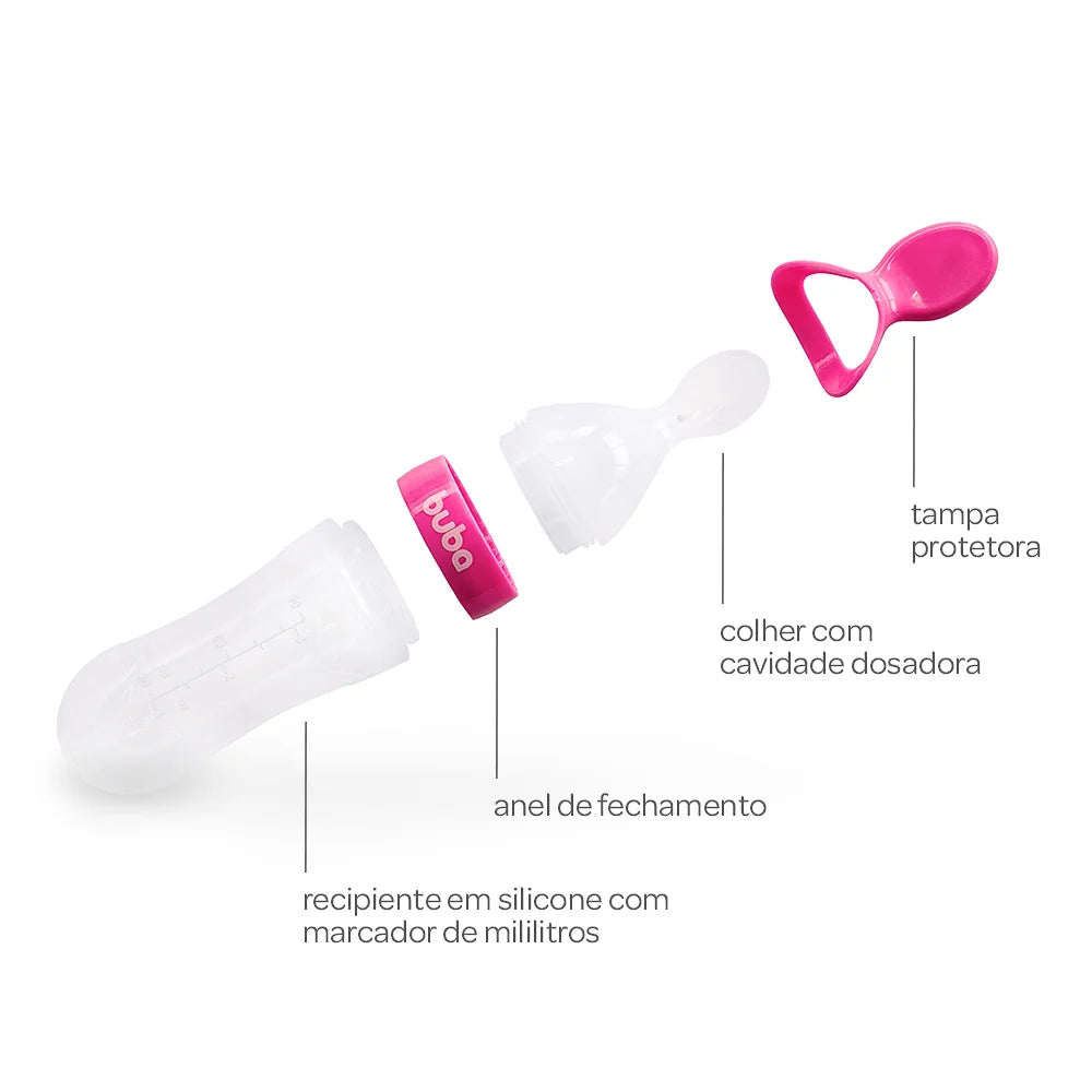 Colher Dosadora em Silicone Buba Rosa Claro