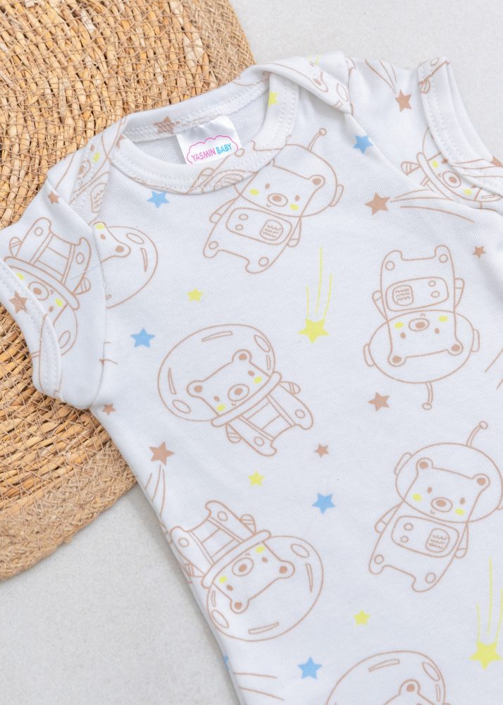 Conjunto Bebê Body e Tapa Fralda Suedine - Astronautas
