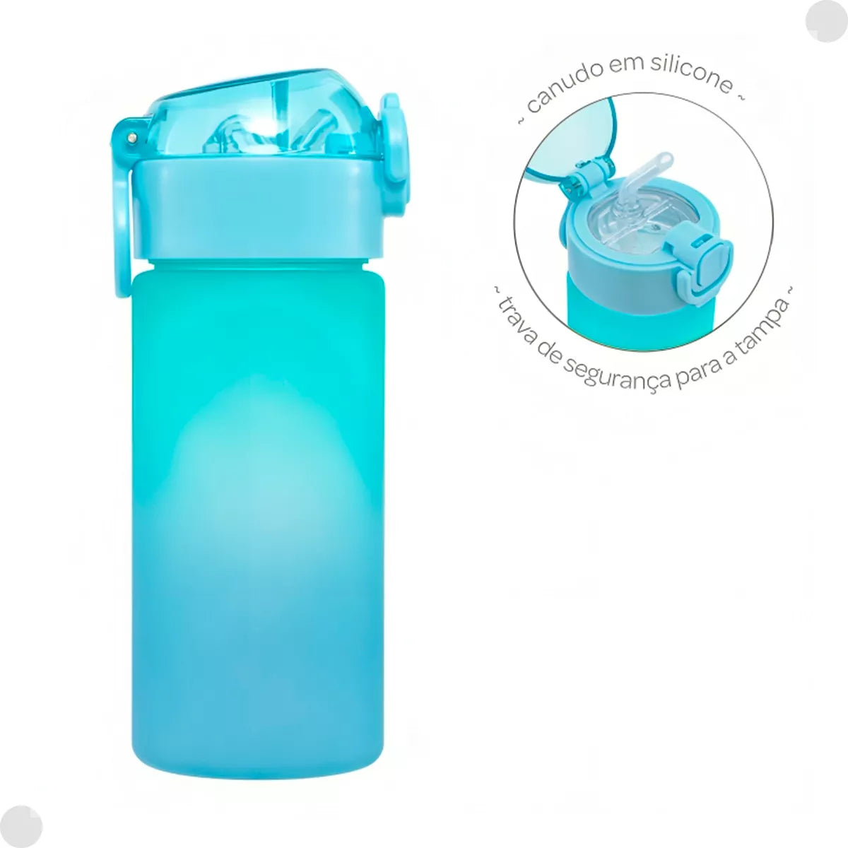 Garrafa Buba Degradê Azul e Verde Antivazamento 450ml