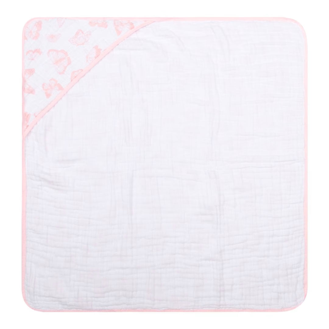 Toalha De Banho Papi Soft 3 Camadas Com Capuz 80cm X 80cm - Borboletas
