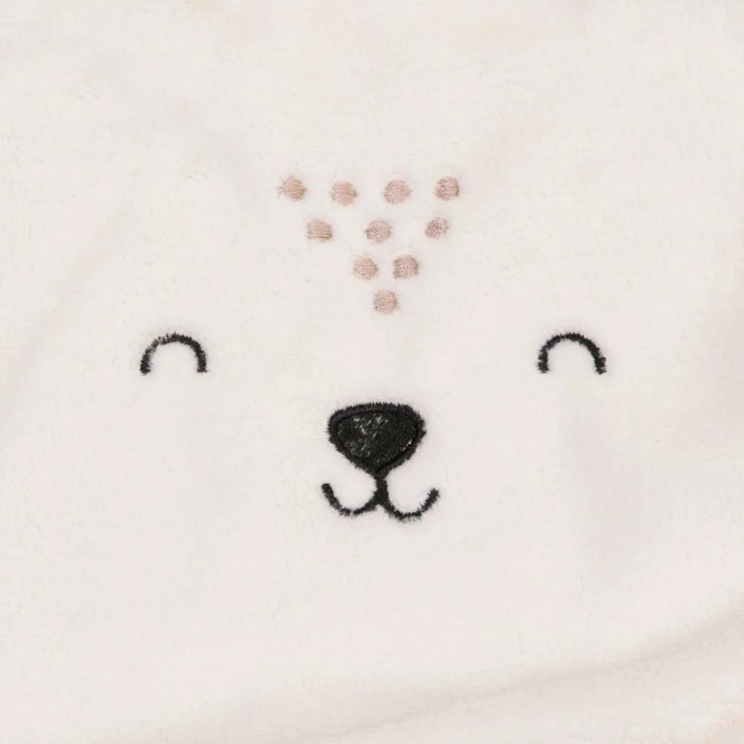Manta Microfibra Com Capuz - Urso Neutro