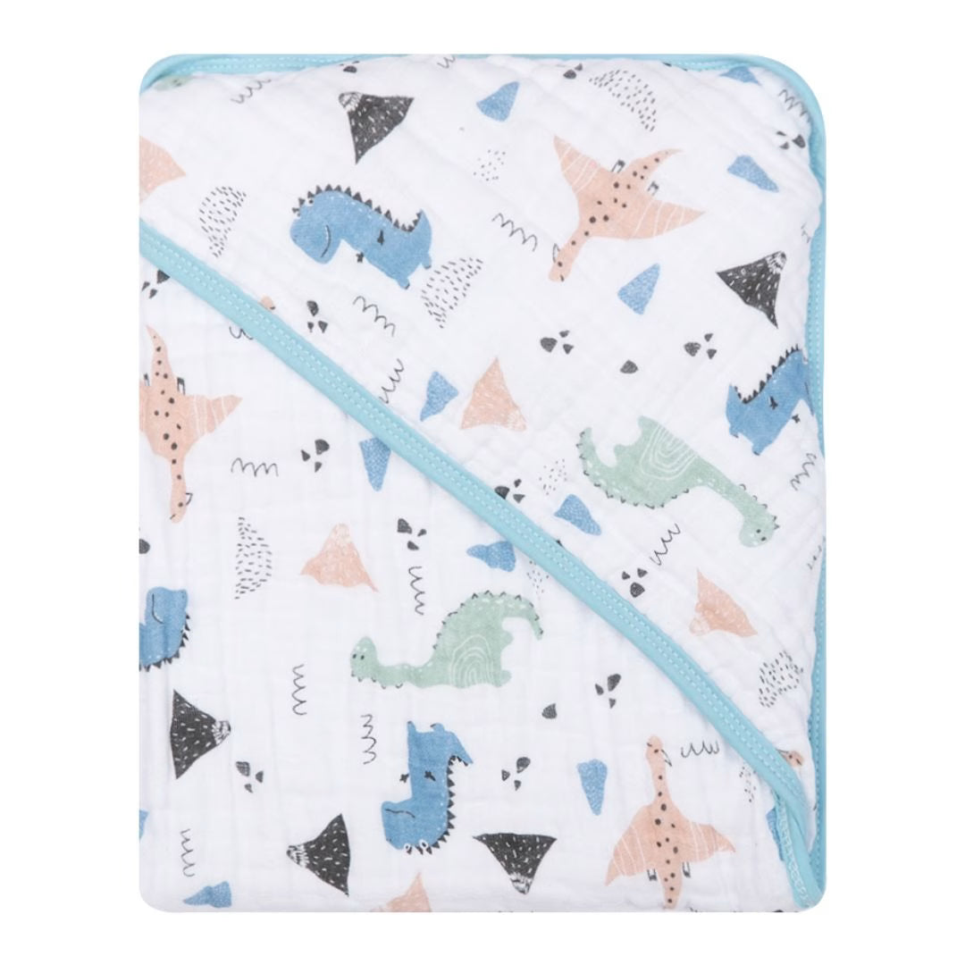 Toalha De Banho Papi Soft 3 Camadas Com Capuz 80cm X 80cm - Jurassic