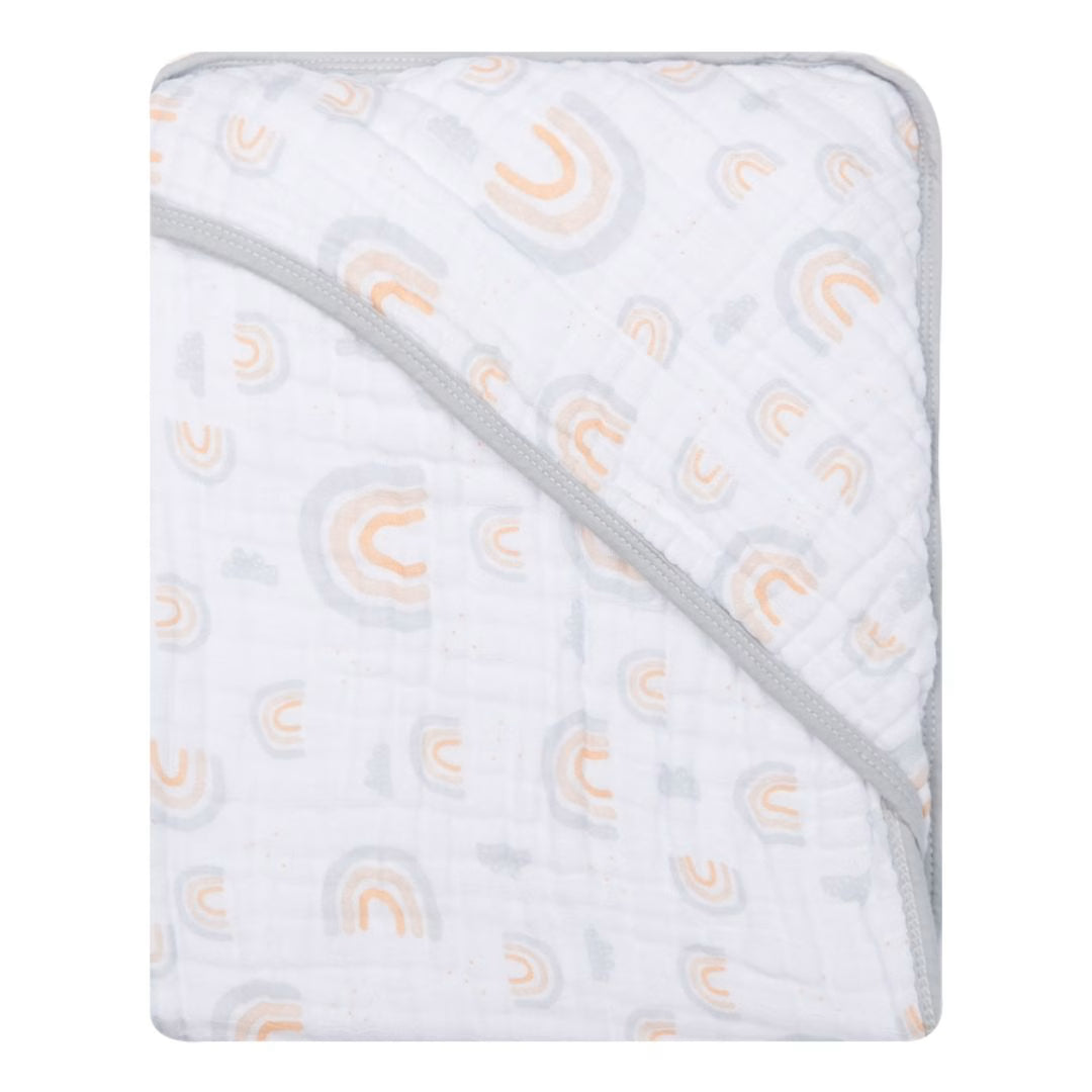 Toalha De Banho Papi Soft 3 Camadas Com Capuz 80cm X 80cm - Arco Íris