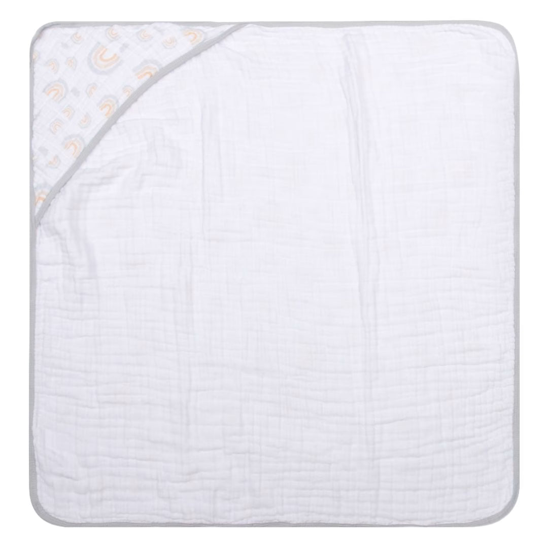 Toalha De Banho Papi Soft 3 Camadas Com Capuz 80cm X 80cm - Arco Íris