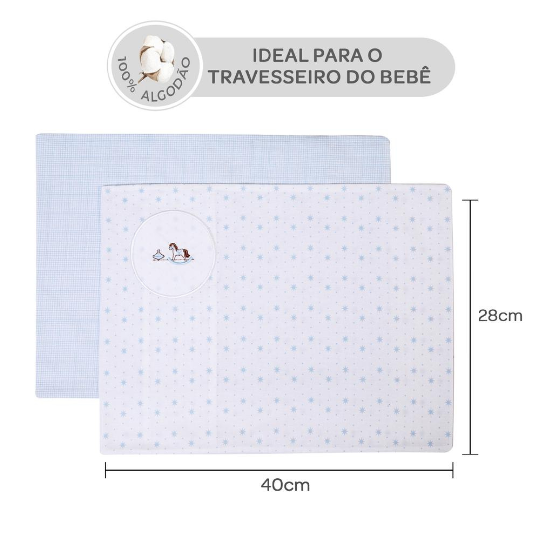 Kit De Fronha Bordados Papi 40cm X 28cm - Cavalo Madeira
