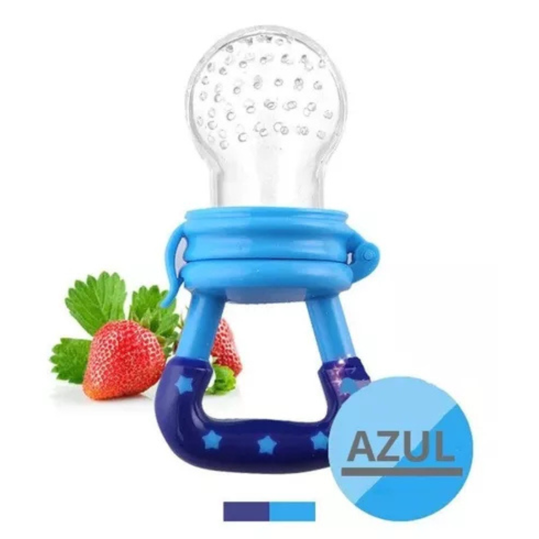Porta Frutinhas em Silicone Para Bebê Azul - Bene Casa
