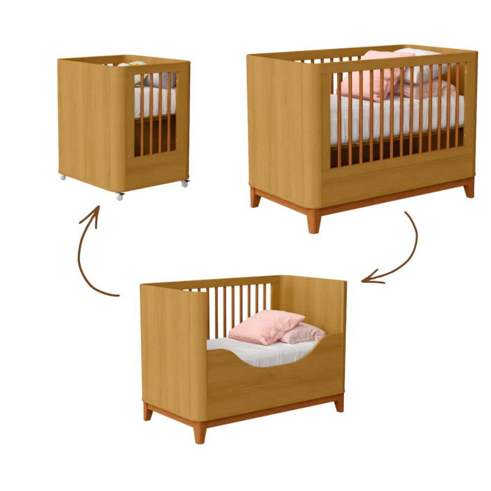 Berço Evolutivo 3 em 1 Boom Slim Classic - Savana Fosco