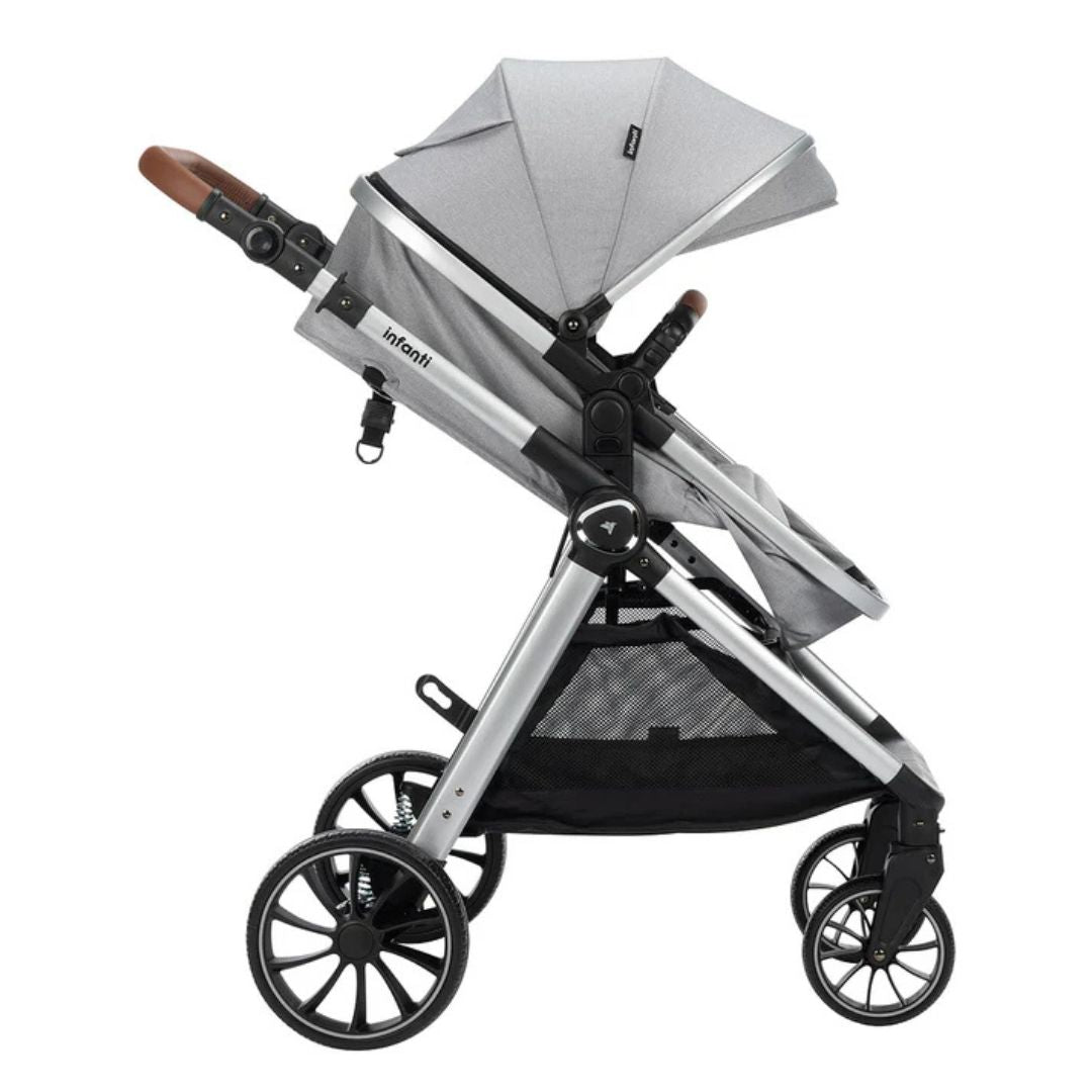 Carrinho Infanti Romanzo Trio Com Base Normal Cinza Granizo