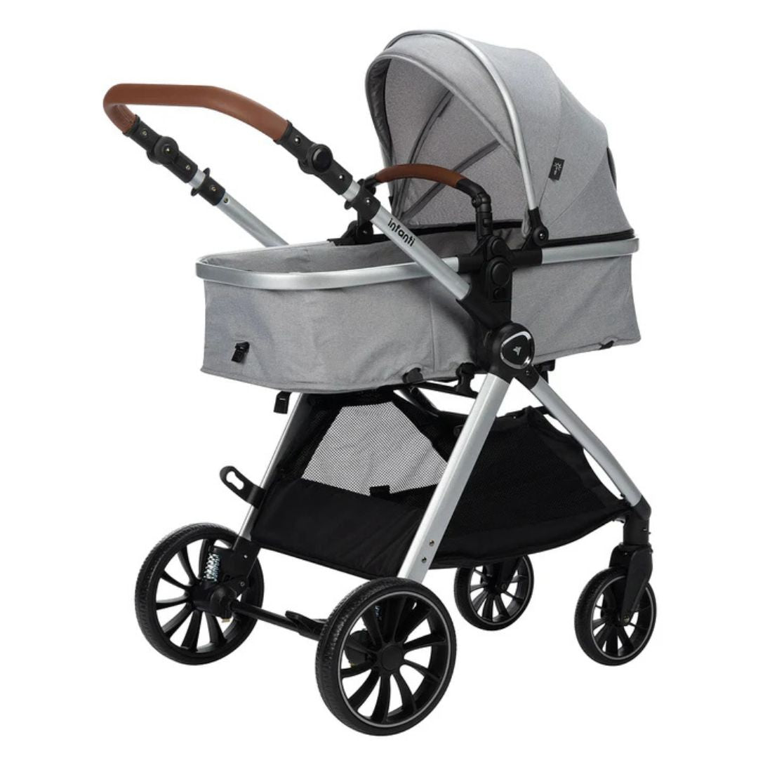 Carrinho Infanti Romanzo Trio Com Base Normal Cinza Granizo