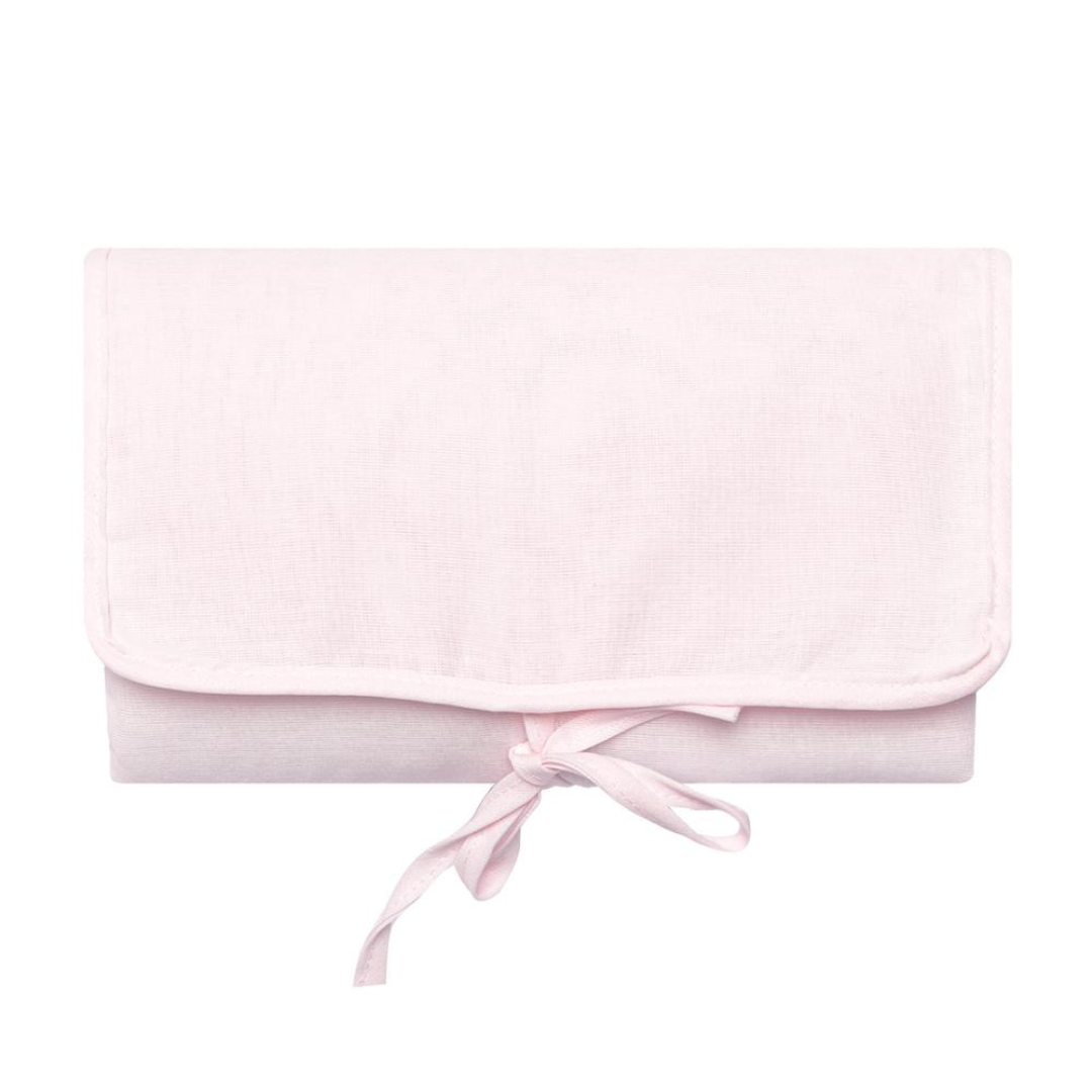 Trocador Portátil Bebê Impermeável em Algodão Rosa