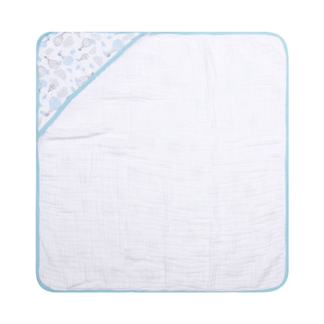 Toalha De Banho Soft Com Capuz Estampada - Balão Azul