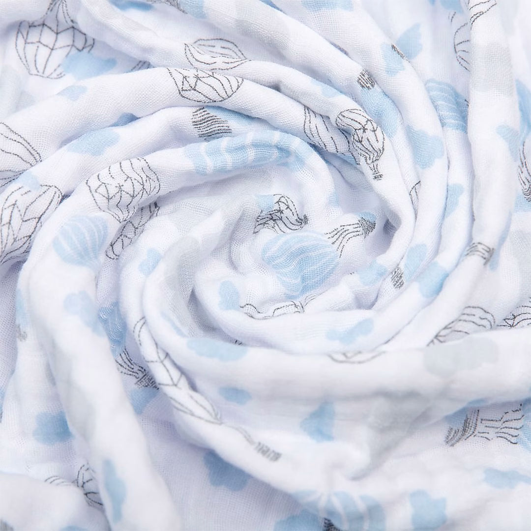Toalha De Banho Soft Com Capuz Estampada - Balão Azul