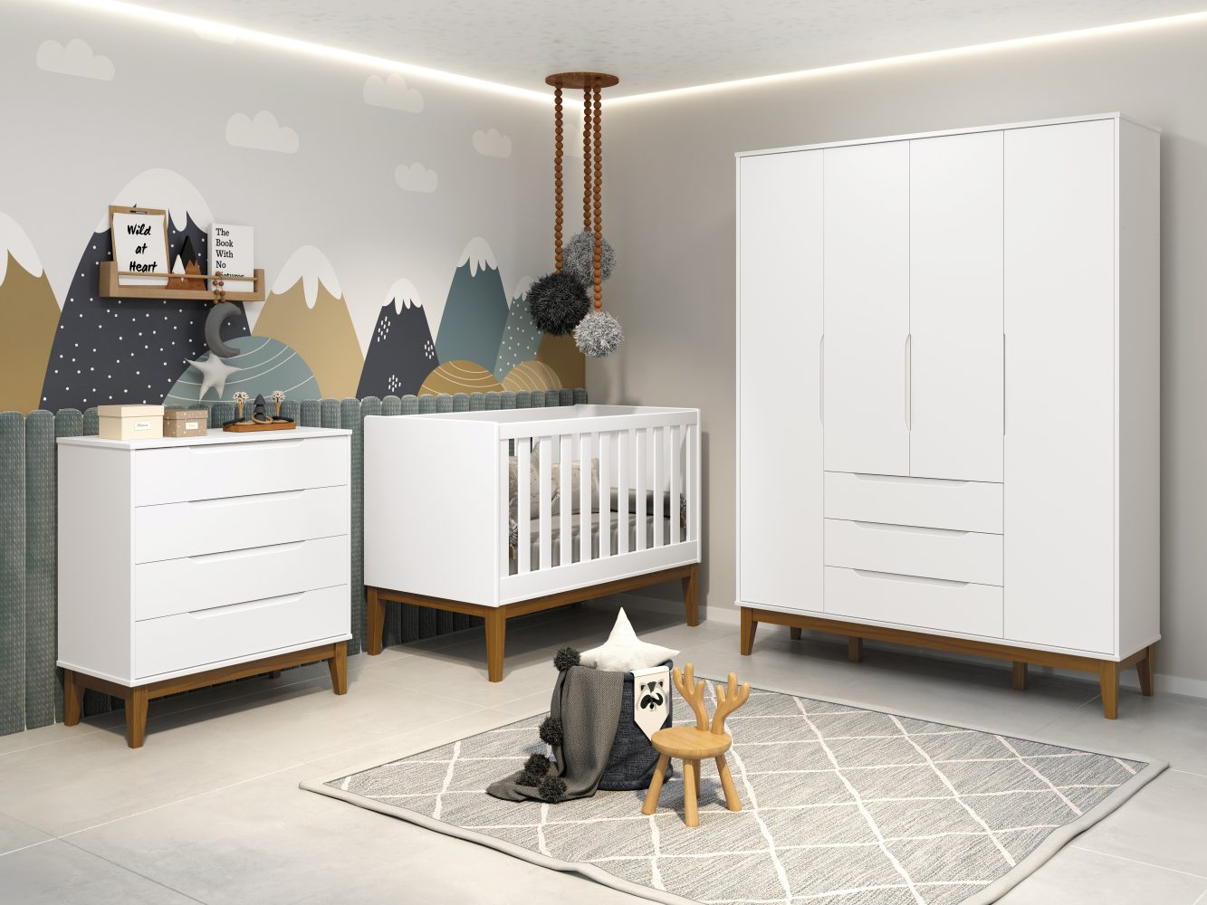 Roupeiro Elfe Classic Reller - Branco Fosco