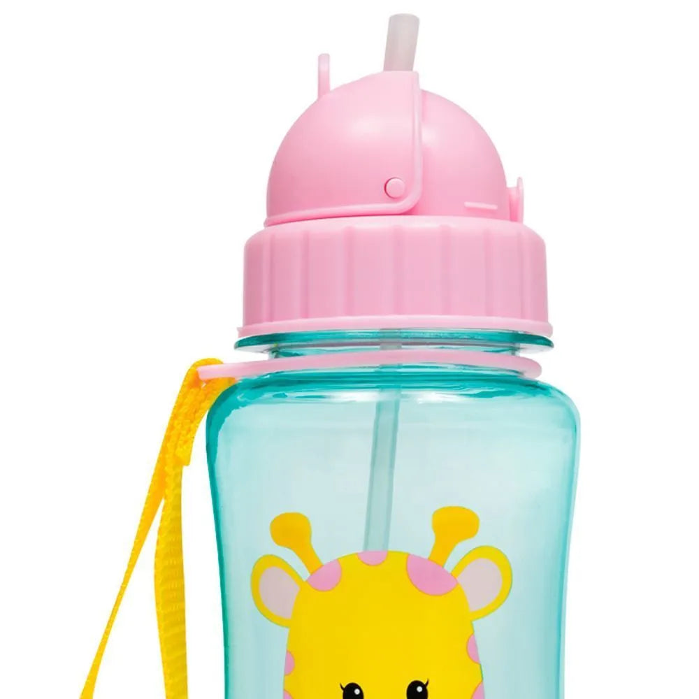 Garrafinha Infantil Animal Fun Buba Com Canudo 350ml - Girafa