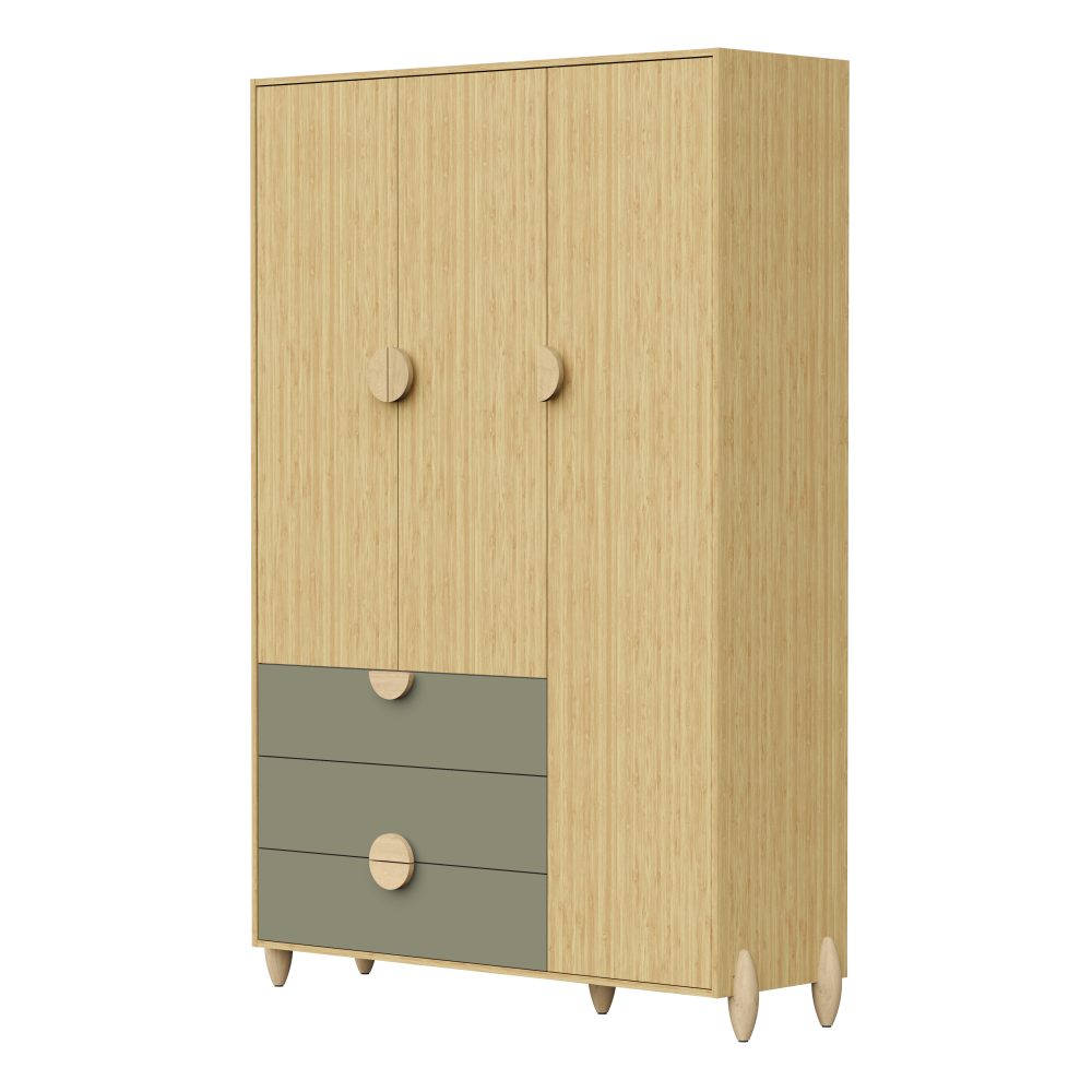 Roupeiro Gracia Infantil Reller - Oliva Naturale