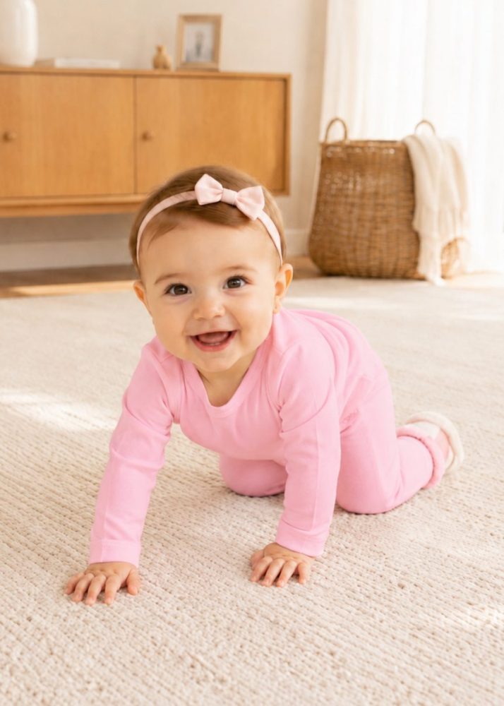 Conjunto Body Térmico Longo Rosa Para Bebê