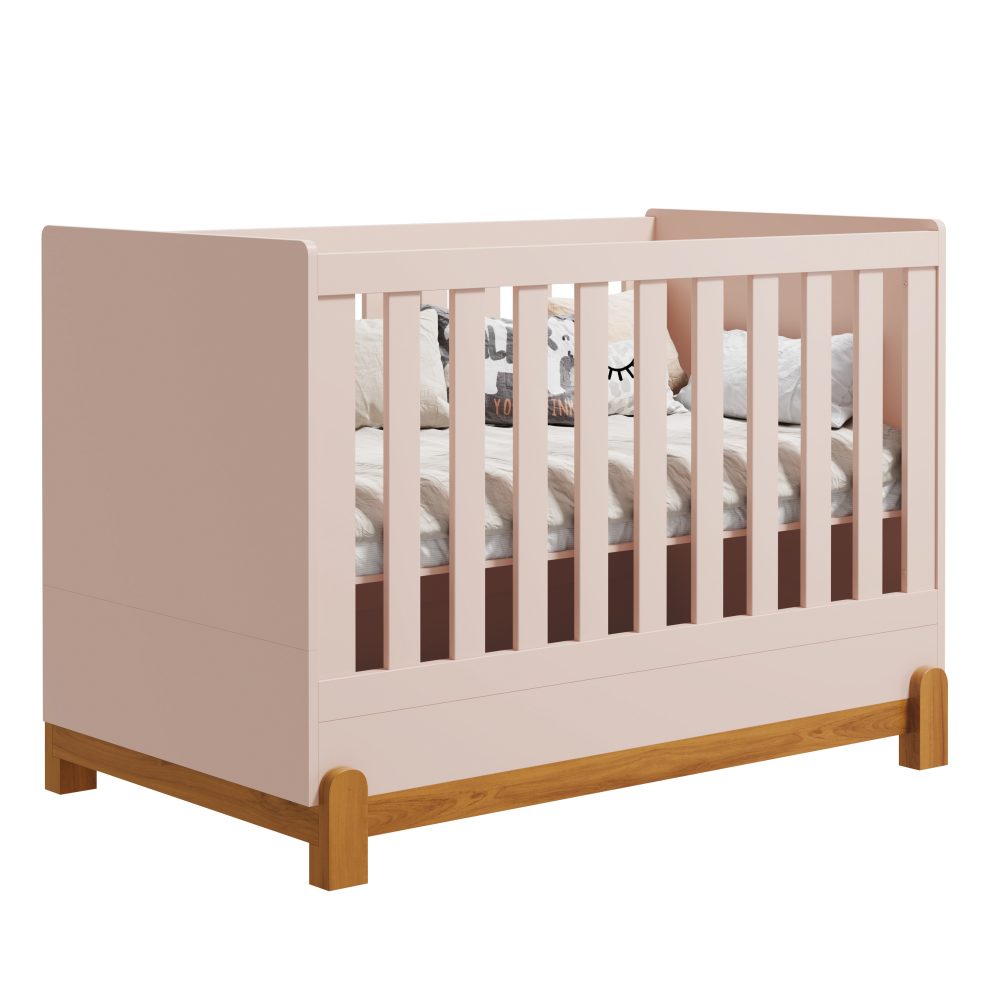 Berço Lotus Liso Reller - Rosa Fosco