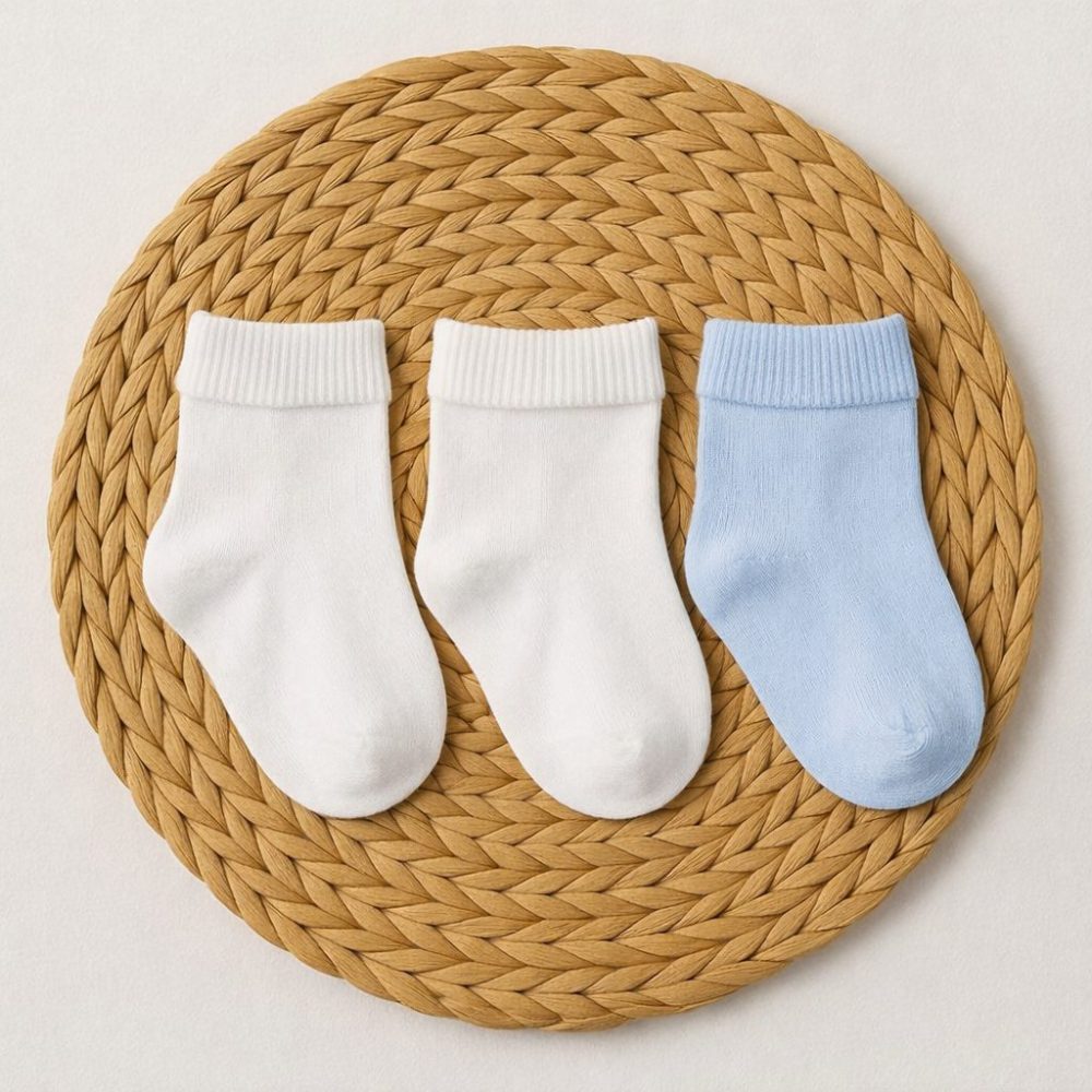 Kit 3 Meias Fina Bebê Recém Nascido - Menino