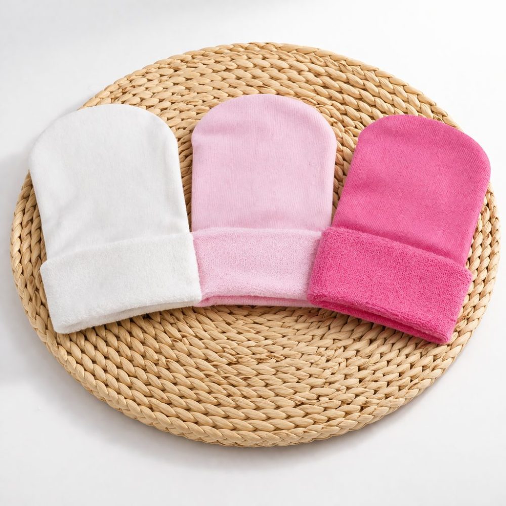 Kit 3 Toucas Atoalhada Para Bebê Recém Nascido - Rosa