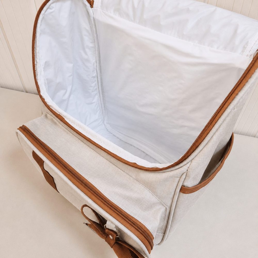 Kit Com Bolsa e Mochila Maternidade Venezza Caramelo