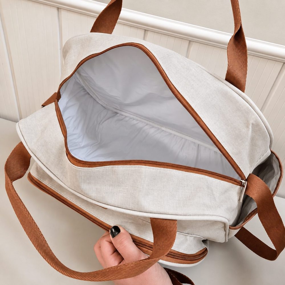 Kit Com Bolsa e Mochila Maternidade Venezza Caramelo