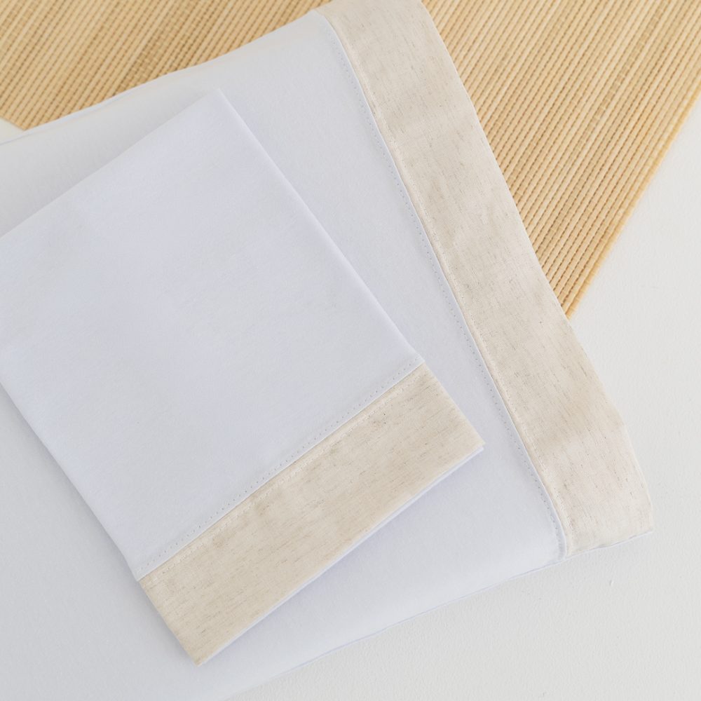 Kit Fronha Bebê em Malha 100% Algodão - Bege