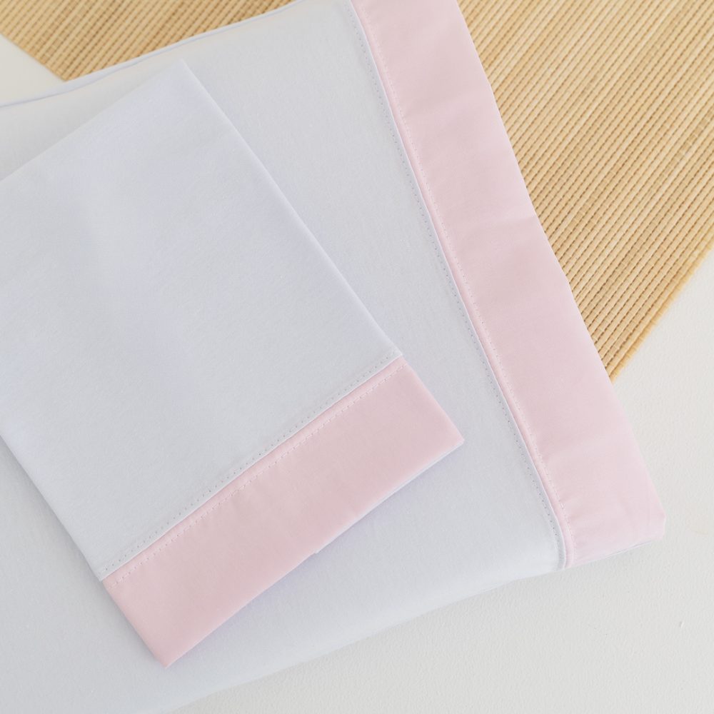 Kit Fronha Bebê em Malha 100% Algodão - Rosa