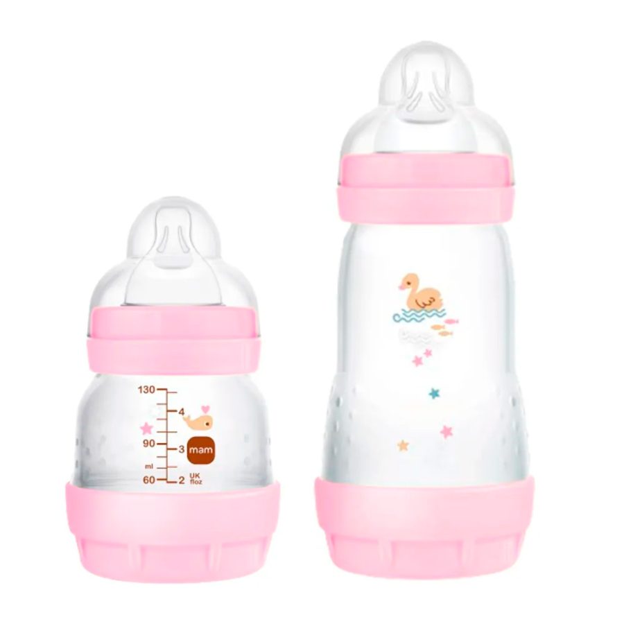 Kit Mamadeiras MAM Anticólica Rosa 130ml + 260ml