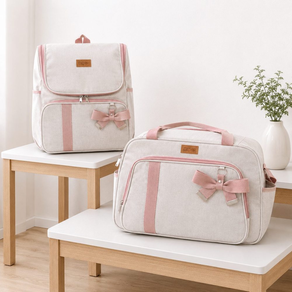 Kit Com Bolsa e Mochila Maternidade Venezza Rose