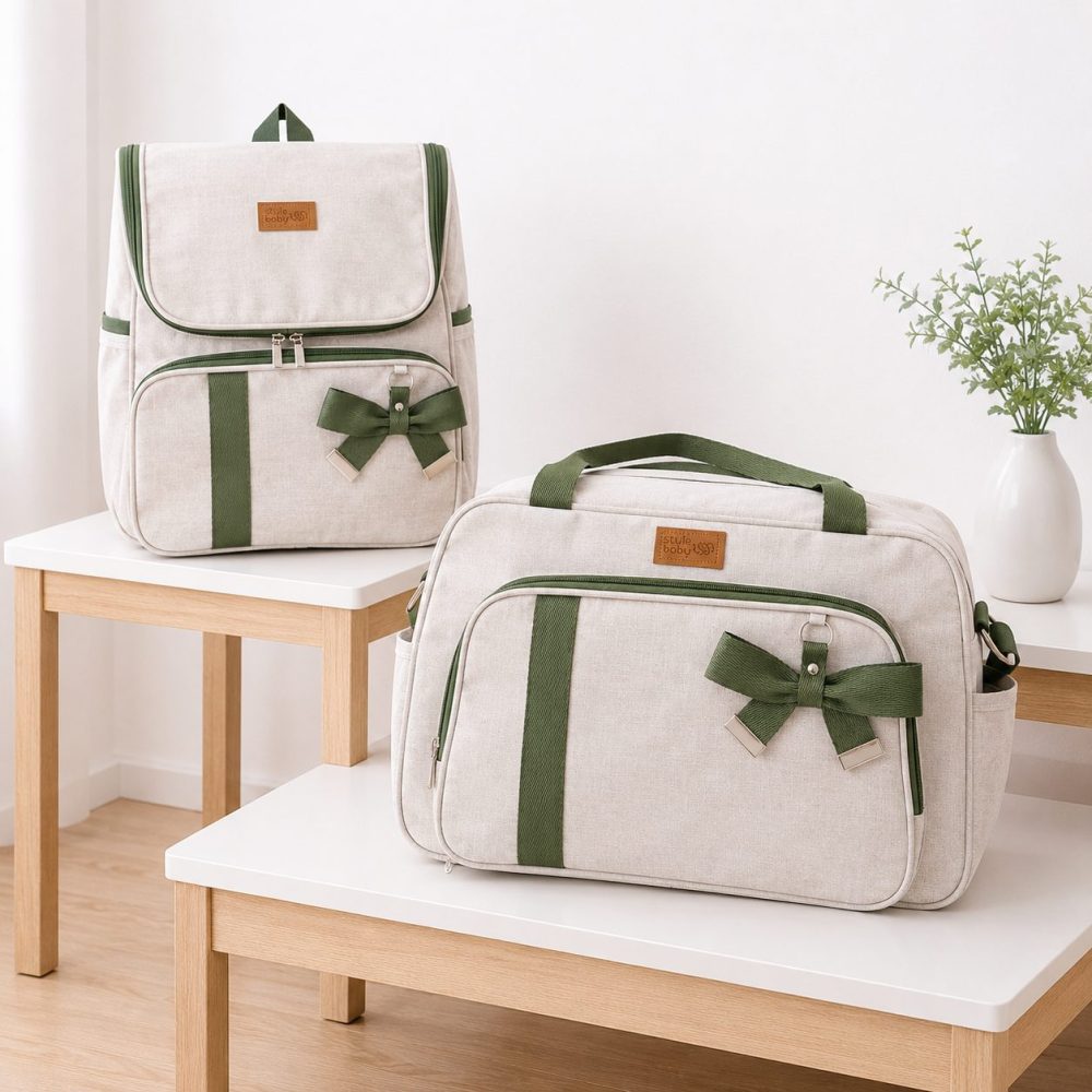 Kit Com Bolsa e Mochila Maternidade Venezza Verde