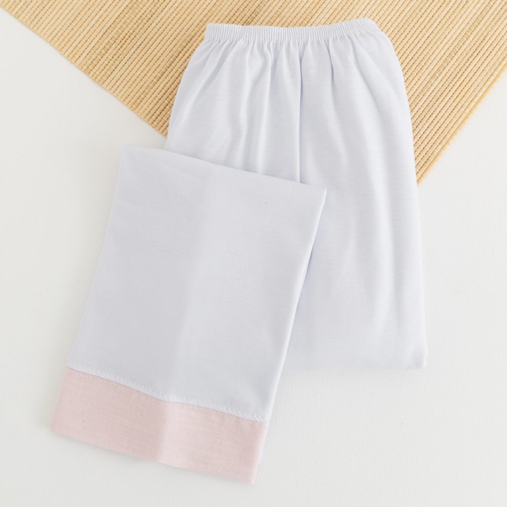 Lençol de Berço Com Fronha em Malha 100% Algodão - Rosa