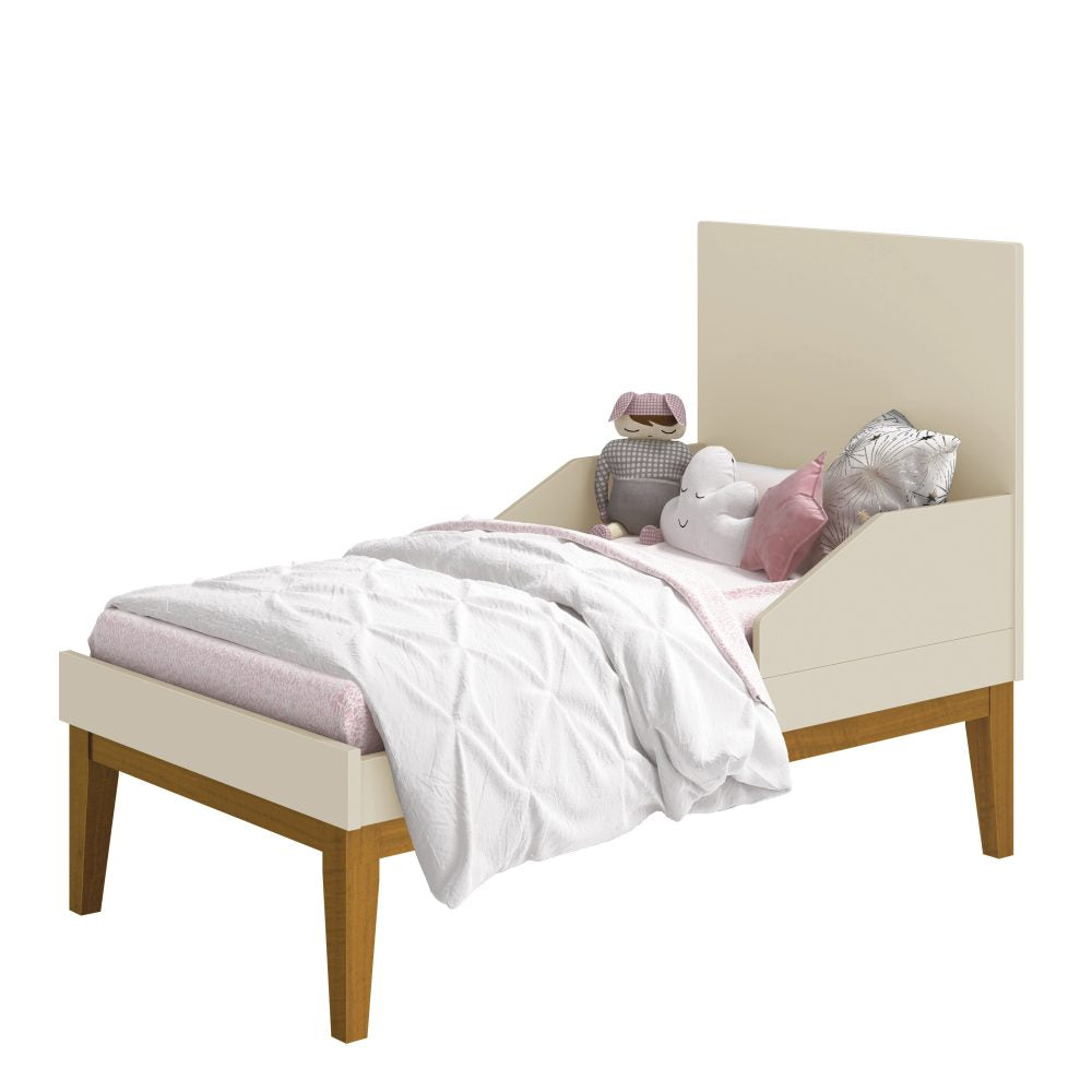 Quarto de Bebê Classic Reller | Guarda-Roupa 3 Portas, Cômoda e Berço - Areia Fosco