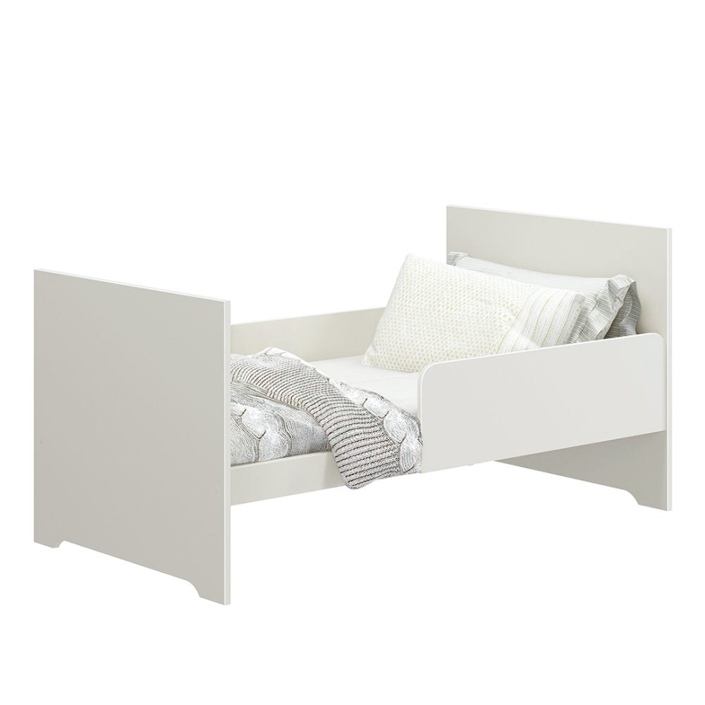 Quarto de Bebê Zaki Reller | Guarda-Roupa 4 Portas, Cômoda e Berço Evolutivo - Areia Fosco