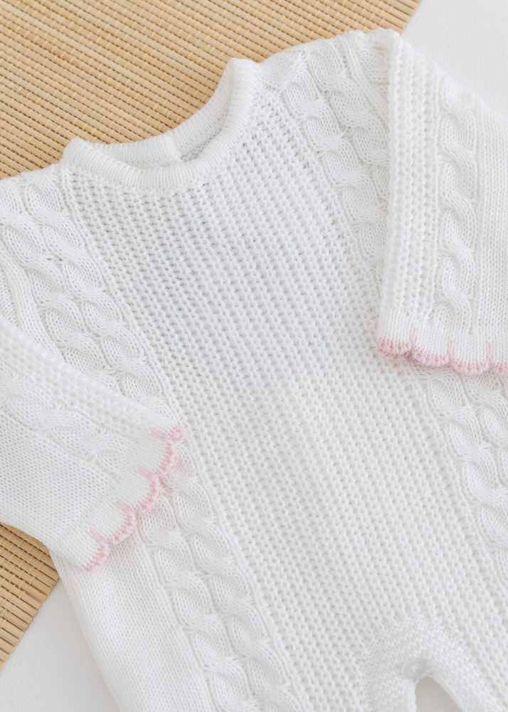 Macacão Bebê em Tricot Genova Off White