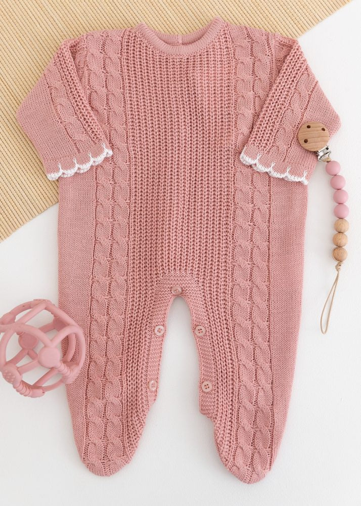 Macacão Bebê em Tricot Genova Rose
