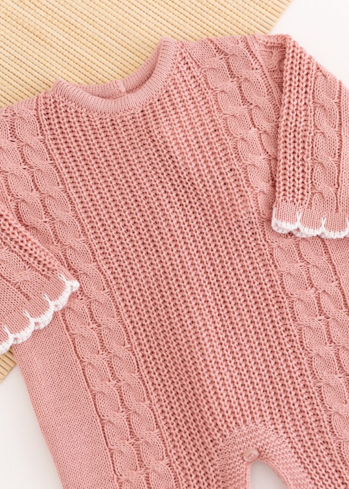 Macacão Bebê em Tricot Genova Rose