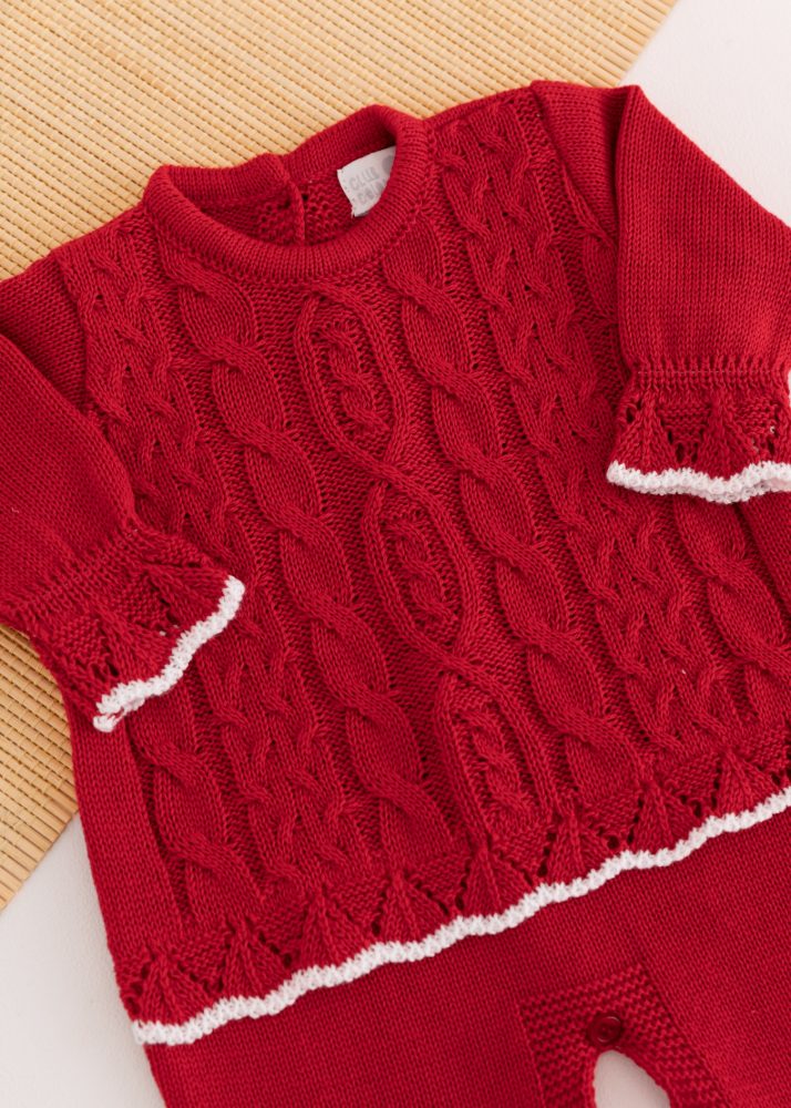 Macacão Bebê em Tricot Sevilha Vermelho