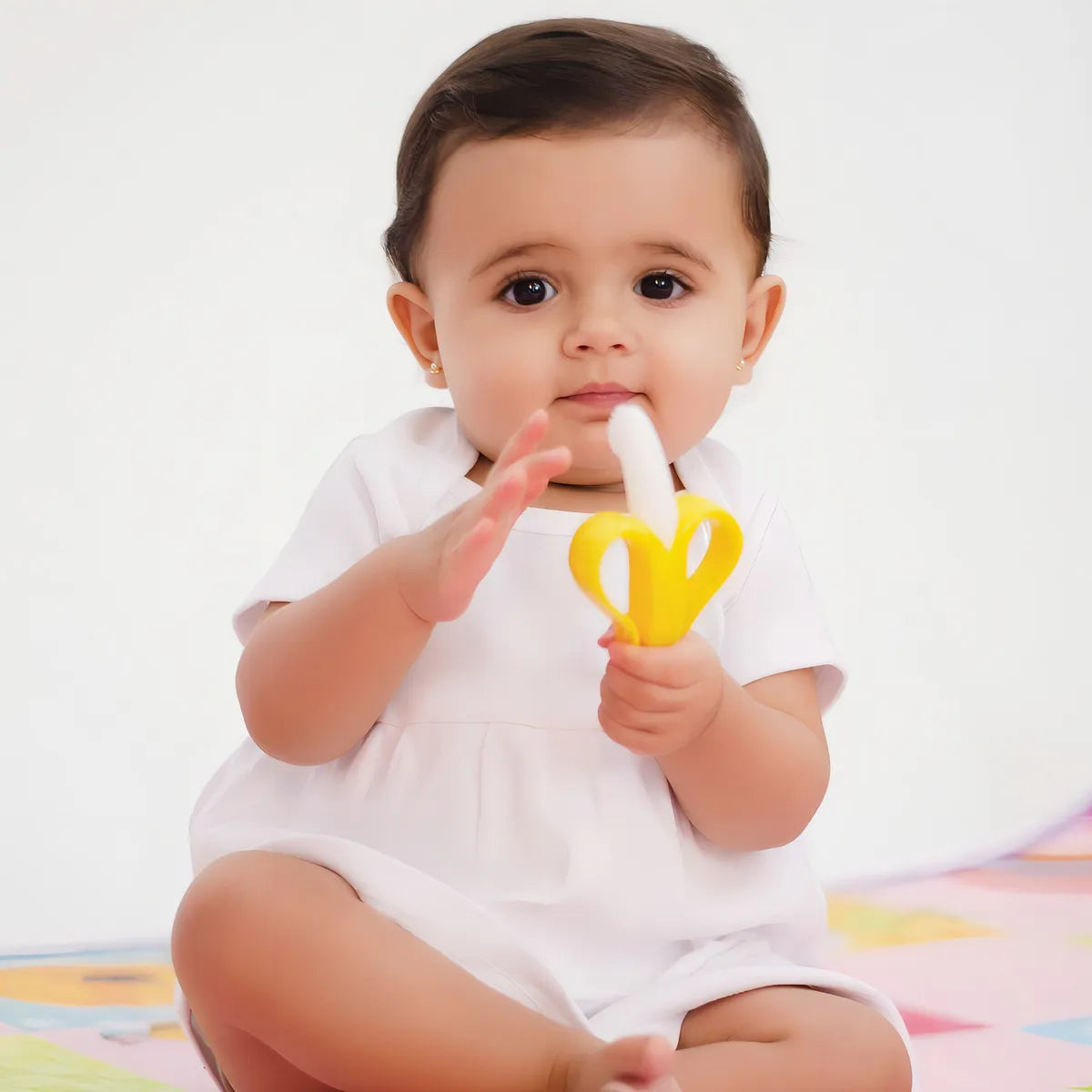 Mordedor Massageador de Gengiva Bebê em Silicone - Banana