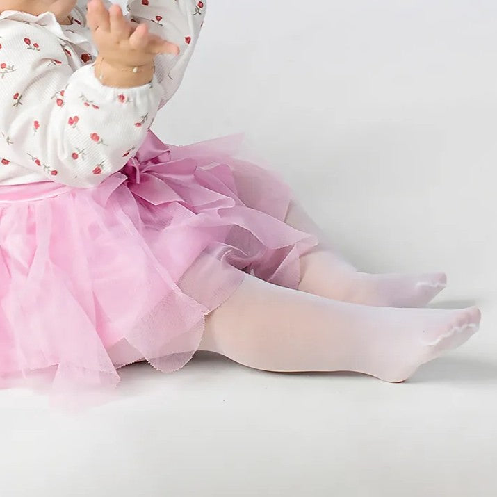 Meia Calça Fina Bebê Fio 20 Poliamida Branca