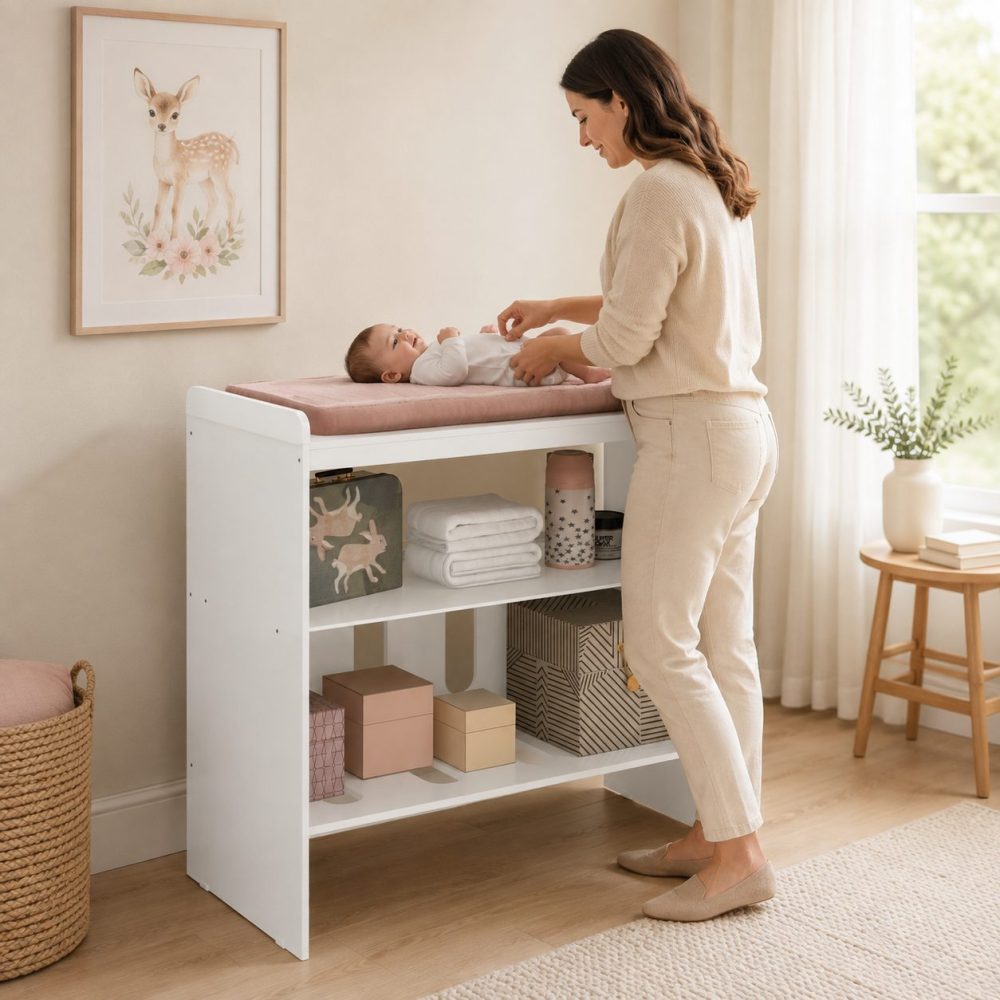 Mini Berço Zain 3 em 1 Com Colchão Reller - Branco Fosco