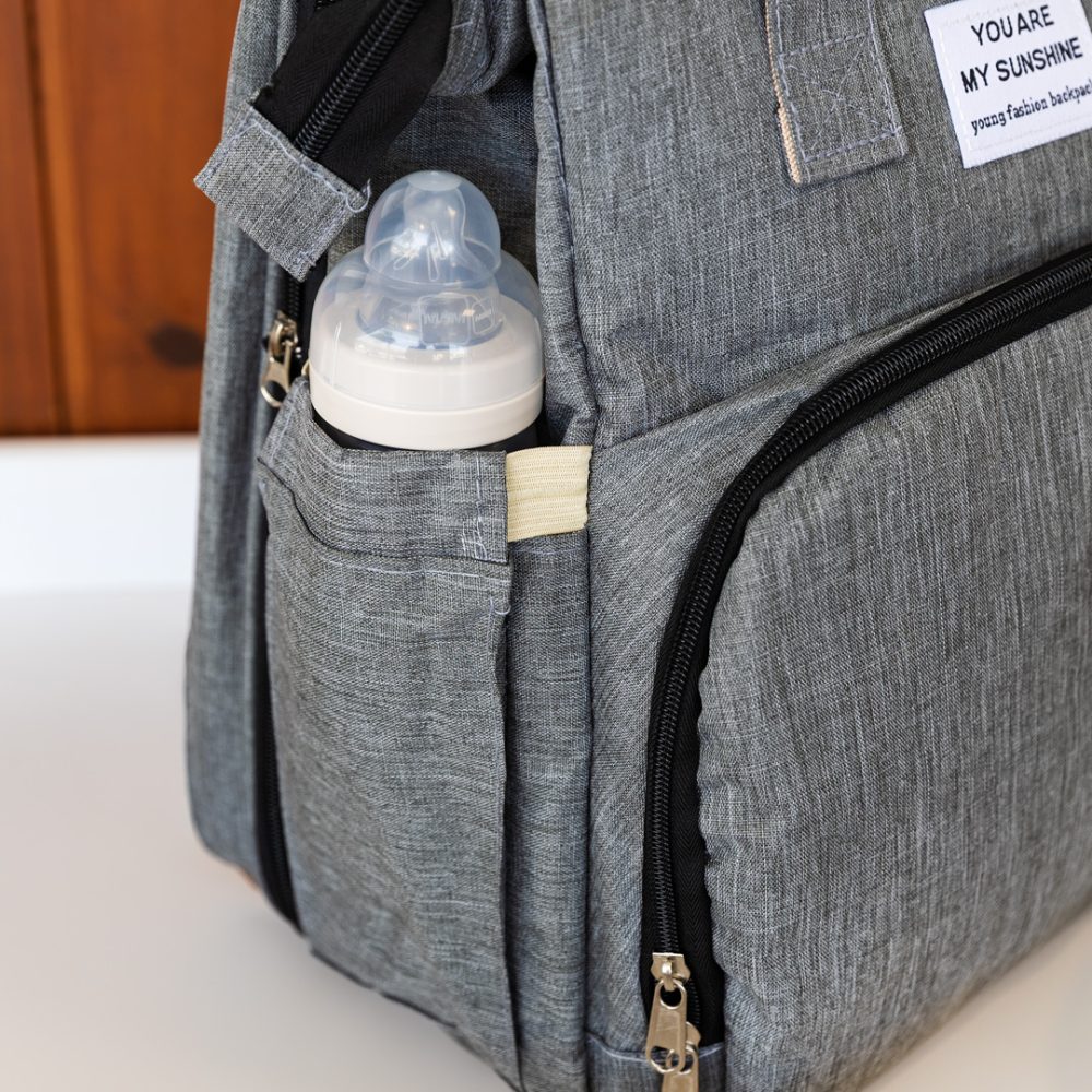 Mochila Maternidade Vira Berço Térmica - Cinza