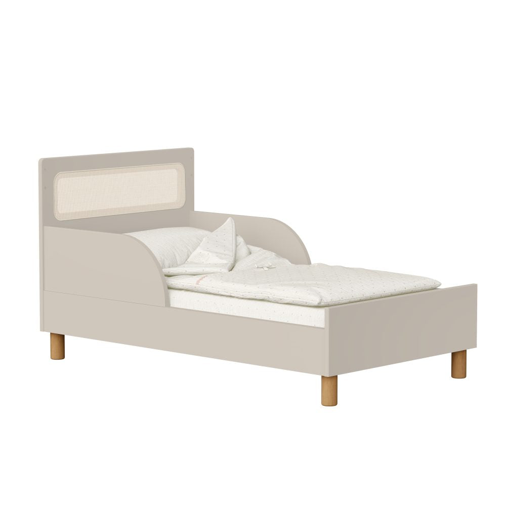 Quarto de Bebê Ollie Reller | Guarda-Roupa 4 Portas, Cômoda e Berço - Areia Fosco