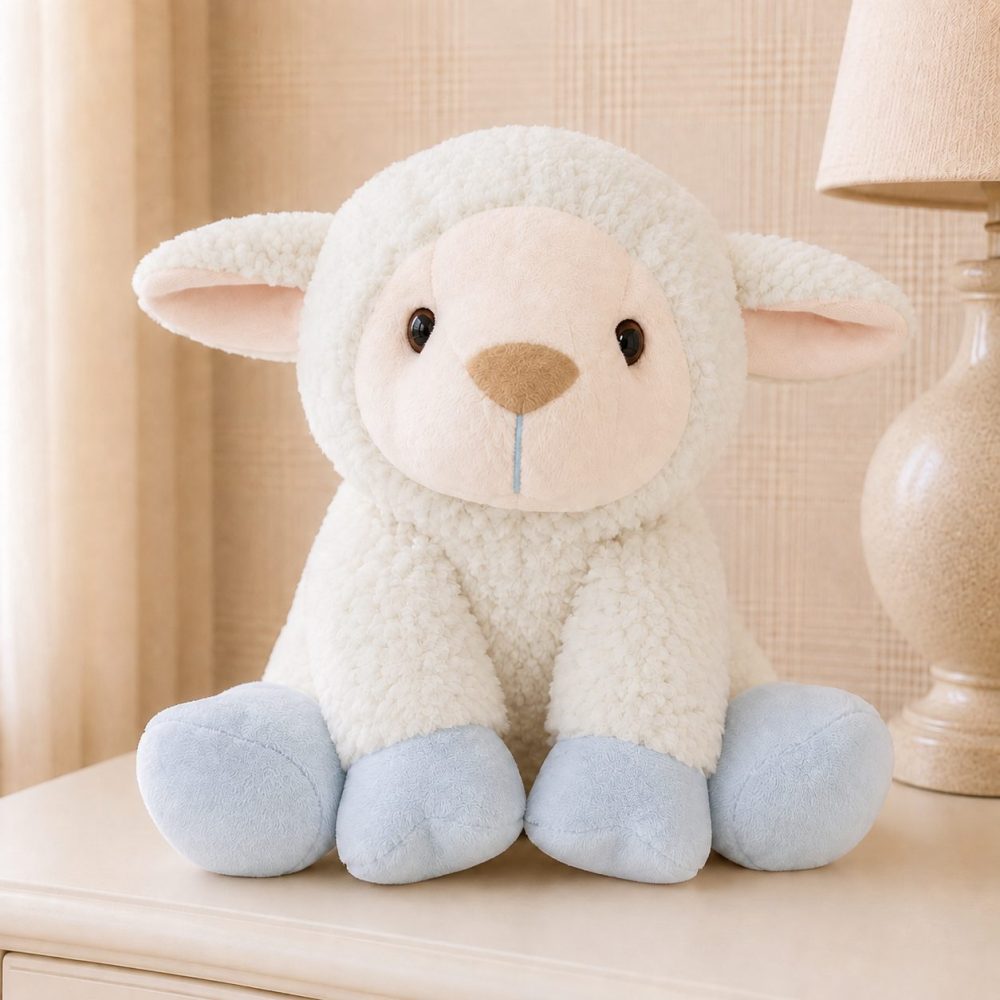 Ovelhinha Azul de Pelúcia Infantil Decorativa
