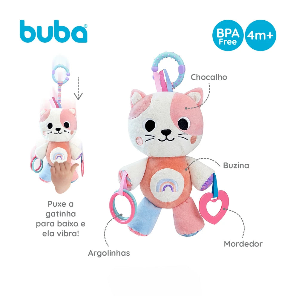 Pelúcia Gato Atividades Treme-Treme da Buba