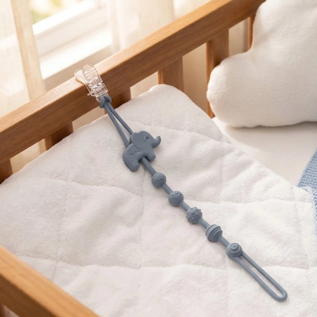 Prendedor De Chupeta em Silicone Cloudy Buba Elefante