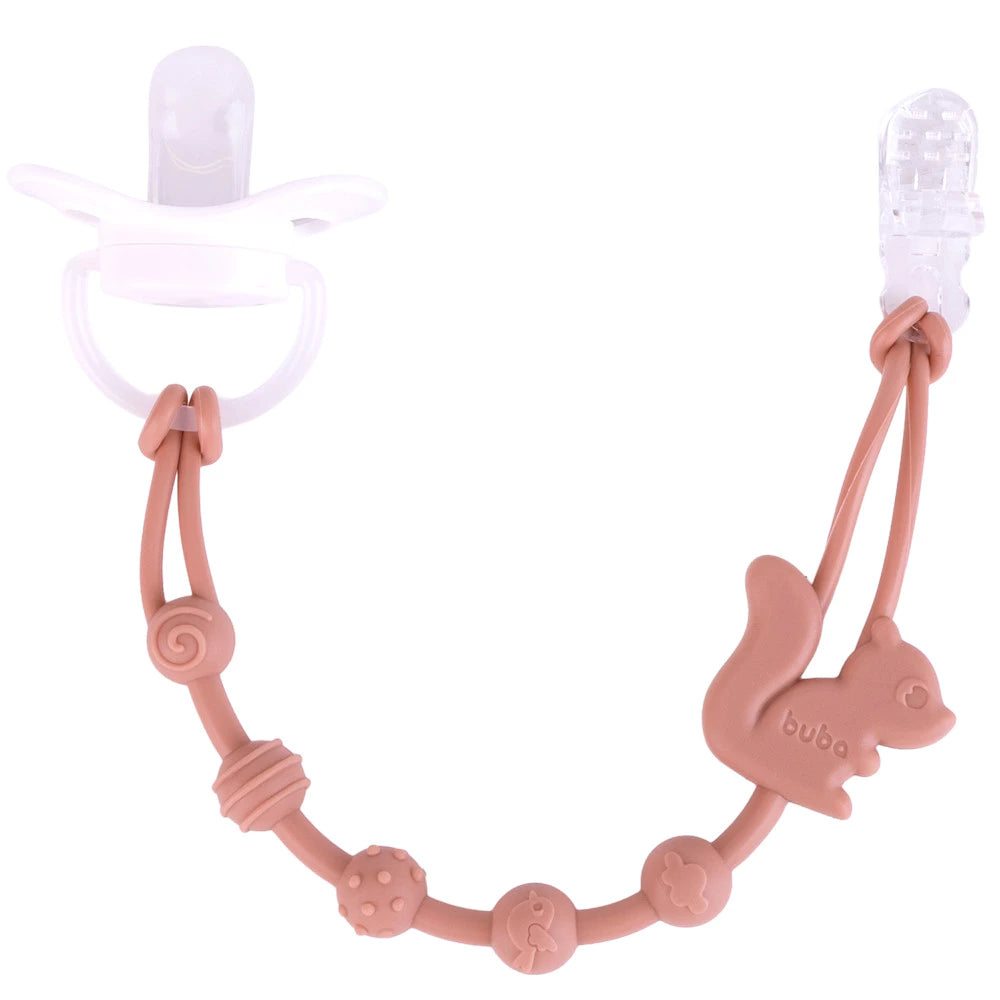 Prendedor De Chupeta em Silicone Cloudy Buba Esquilo